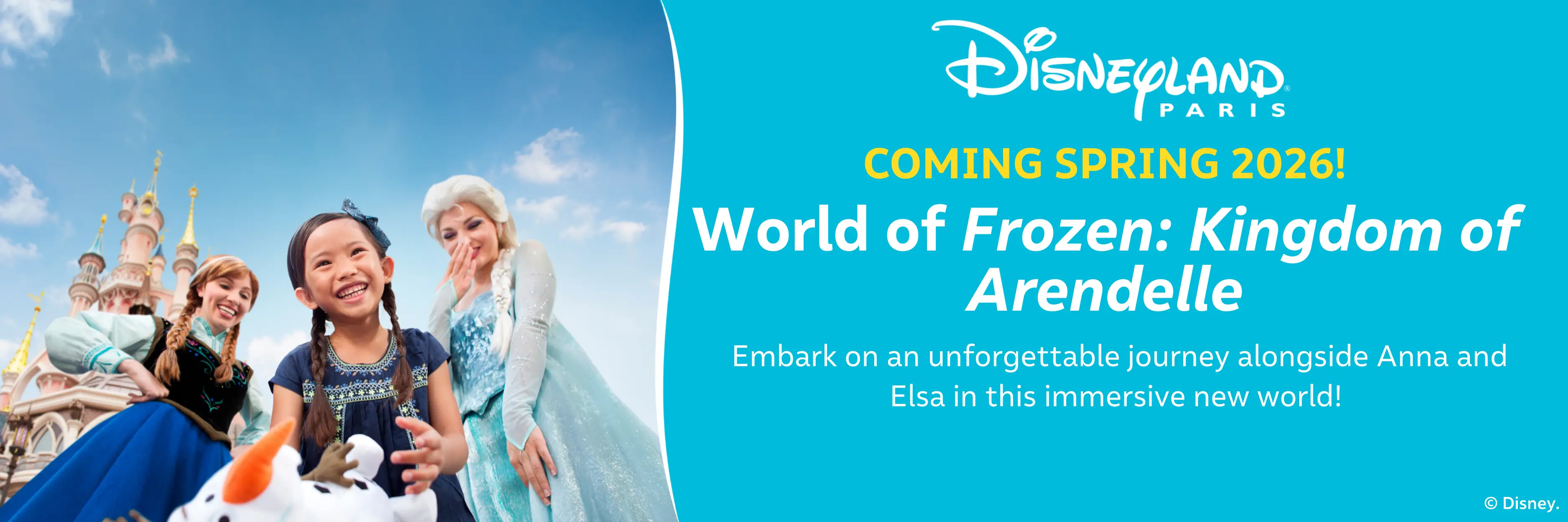 MagicBreaks World of Frozen opening Spring 2026 carousel banner