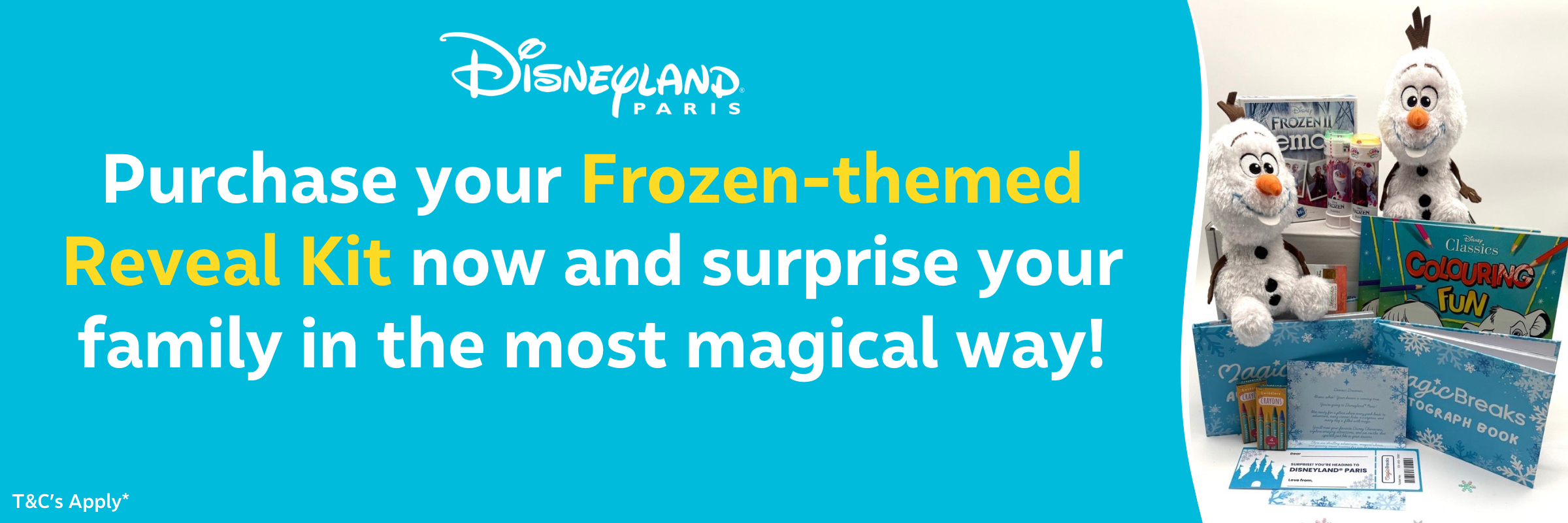 MagicBreaks Purchase a Frozen-themed Reveal Kit carousel banner