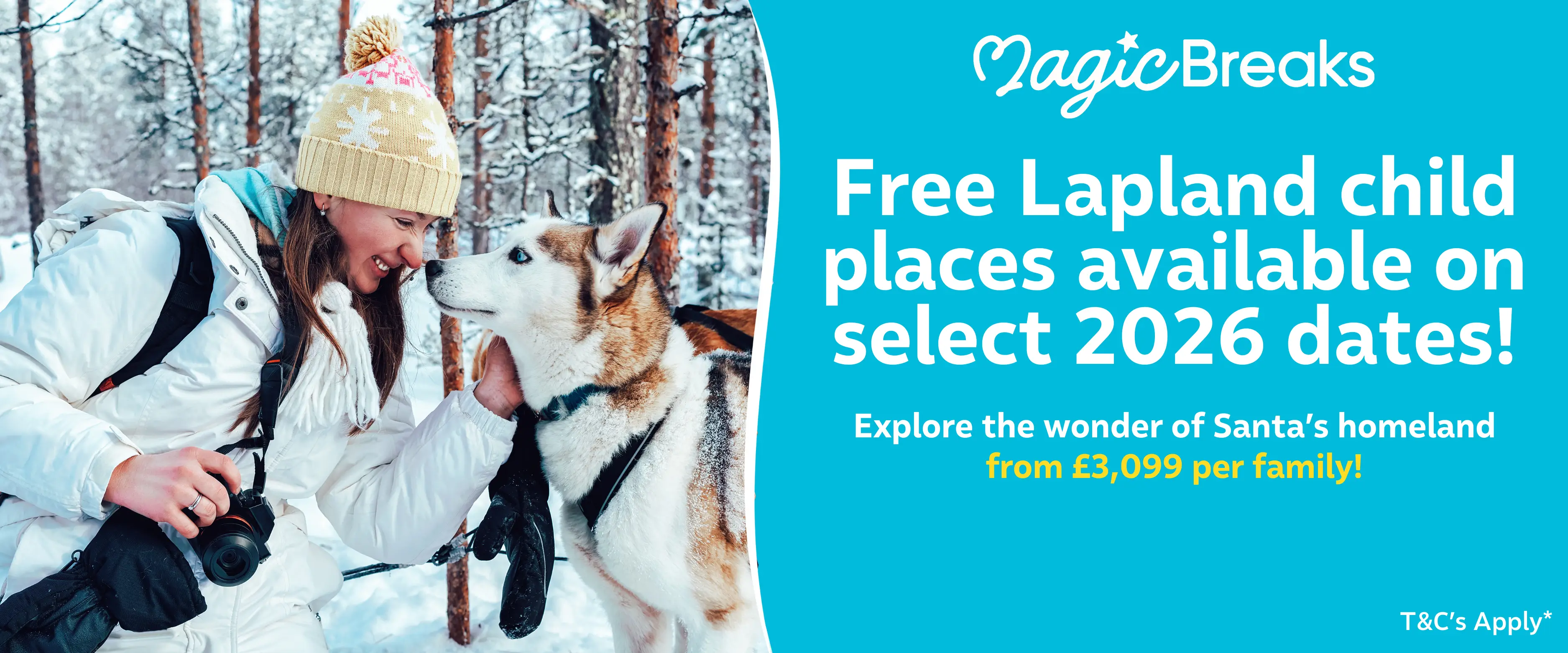 MagicBreaks Lapland 2026 Free Child Places carousel banner