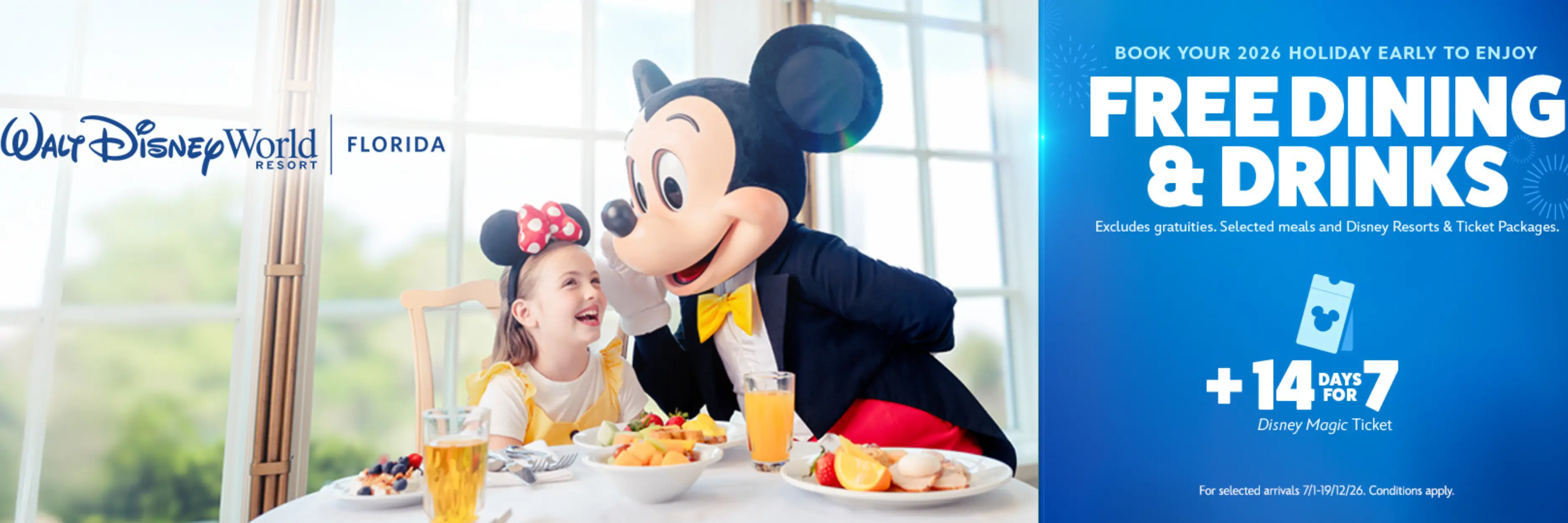 MagicBreaks Walt Disney World Free Dine is BACK! carousel banner